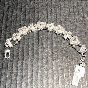 New Brighton cross and heart bracelet with small crystals.